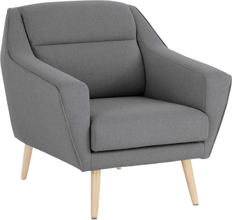 OTTO Fauteuil Bille met naad in het rugkussen en eikenhouten poten design by morten georgsen (set) - Foto 2