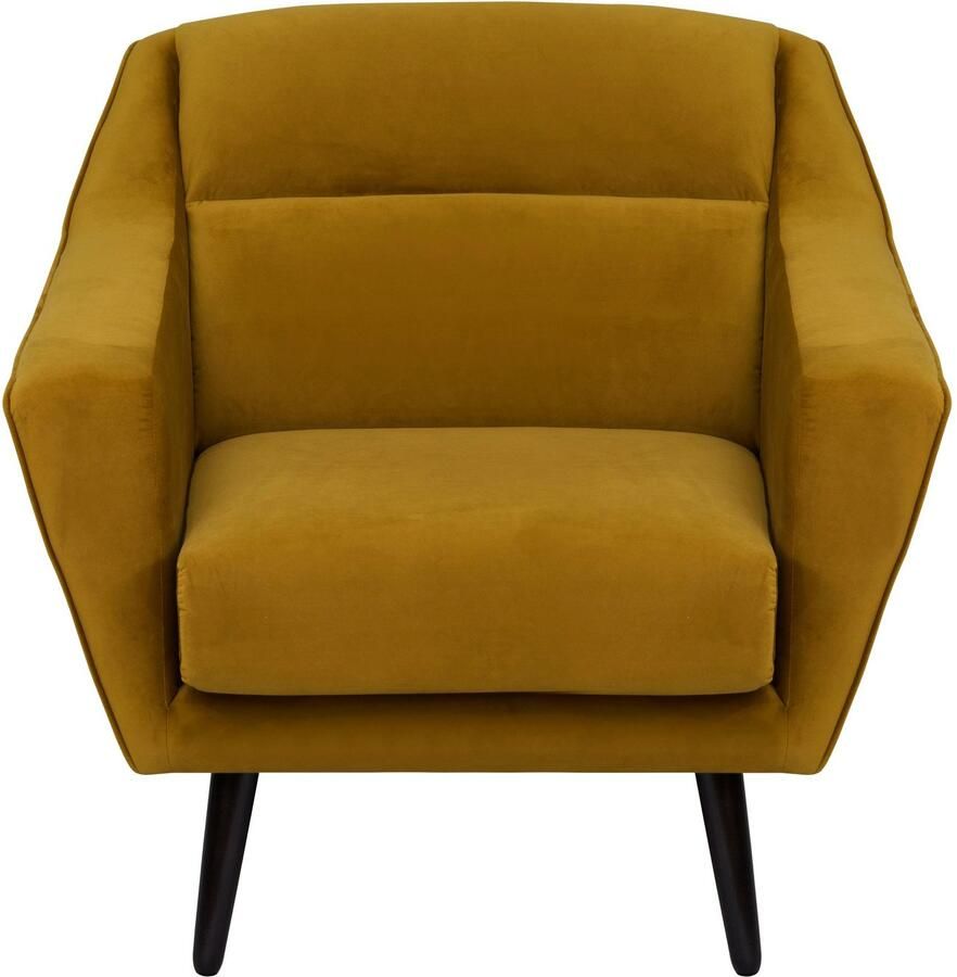 Andas Fauteuil Bille met naad in het rugkussen en eikenhouten poten design by morten georgsen