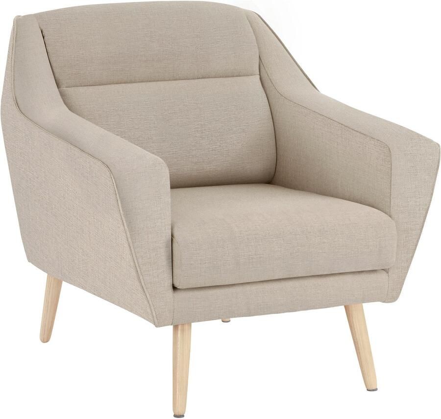 OTTO Fauteuil Bille met naad in het rugkussen en eikenhouten poten design by morten georgsen (set) - Foto 2
