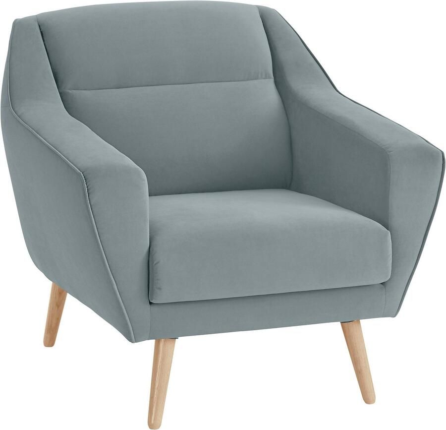 OTTO Fauteuil Bille met naad in het rugkussen en eikenhouten poten design by morten georgsen (set) - Foto 2