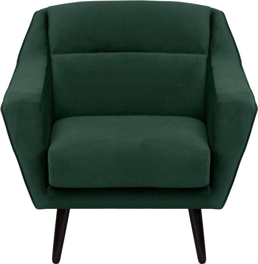 Andas Fauteuil Bille met naad in het rugkussen en eikenhouten poten design by morten georgsen