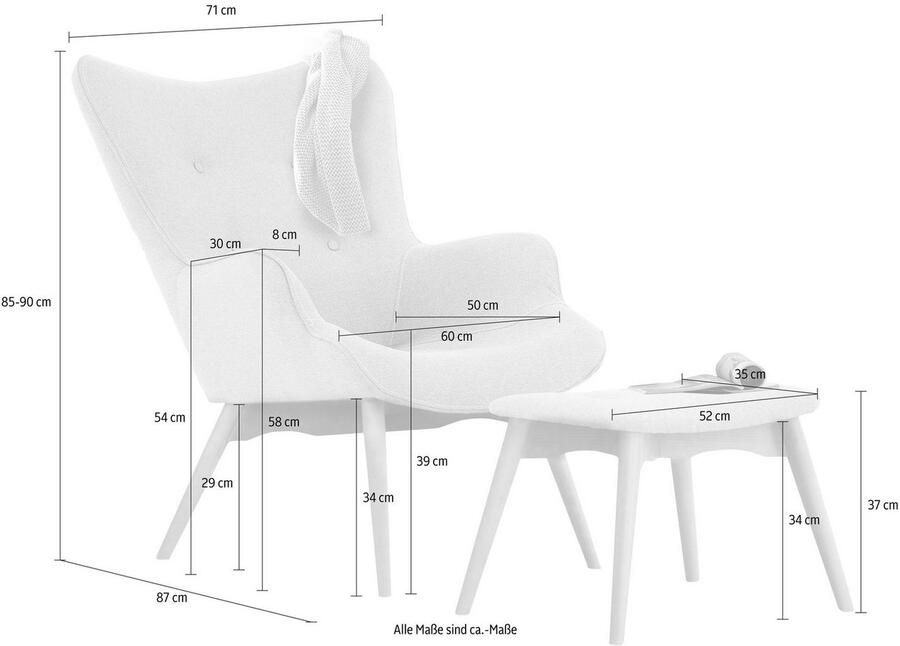 Home affaire Fauteuil Egense naar keuze met of zonder hocker - Foto 3