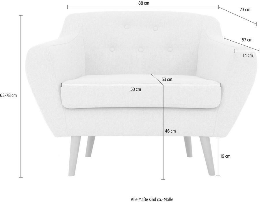Home affaire Fauteuil Hol met capitonnage achter in scandinavische stijl (set) - Foto 2
