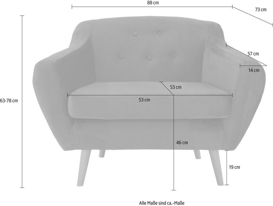Home affaire Fauteuil Hol met capitonnage achter in scandinavische stijl (set) - Foto 3