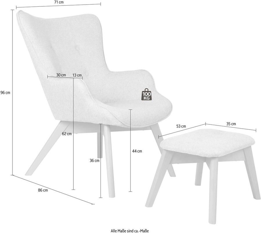 Andas Fauteuil Nicko naar keuze met of zonder kruk