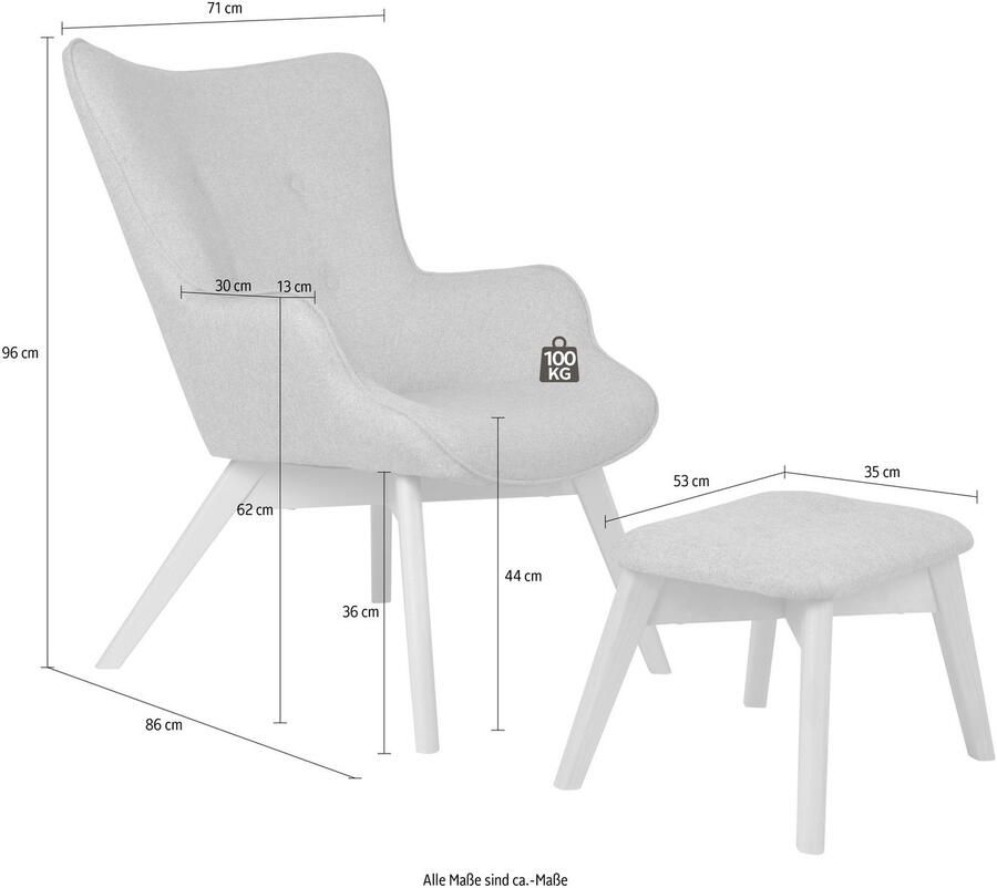 Andas Fauteuil Nicko naar keuze met of zonder kruk