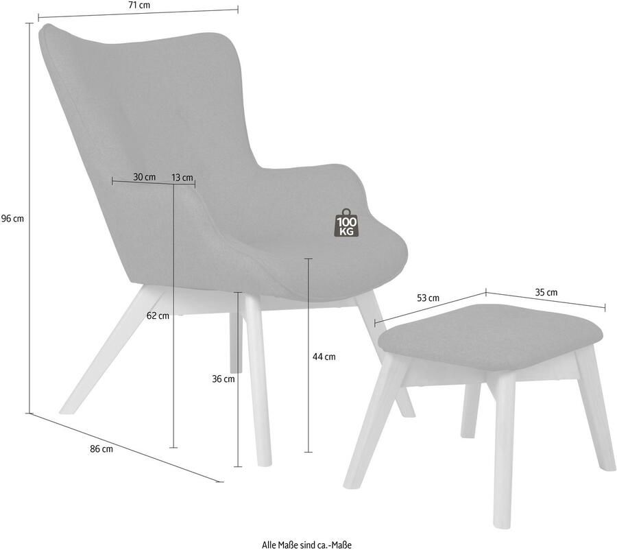 Andas Fauteuil Nicko naar keuze met of zonder kruk