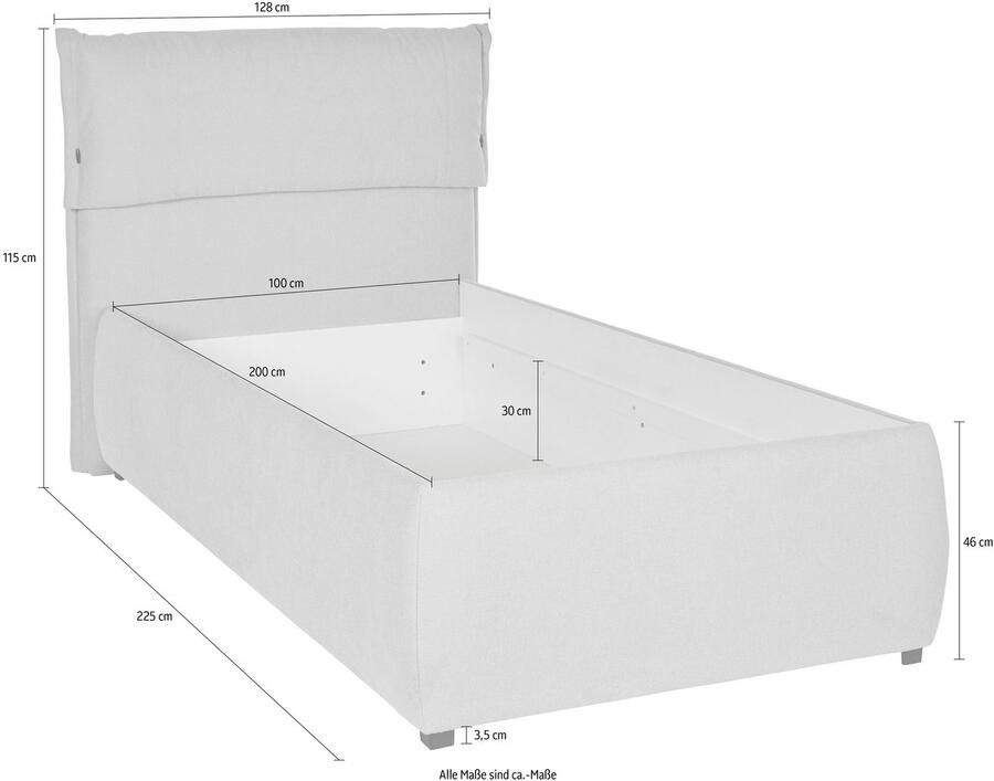 Andas Gestoffeerd bed Jenson als bedframe of met 3 matrassoorten en hardheden - Foto 4