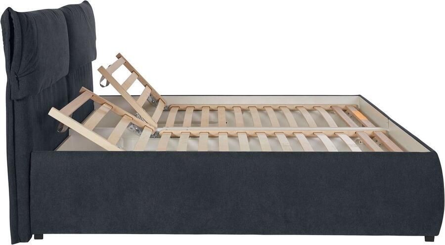Andas Gestoffeerd bed Jenson als bedframe of met 3 matrassoorten en hardheden - Foto 11