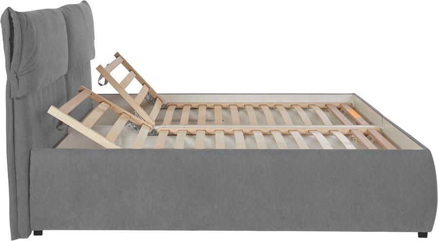 Andas Gestoffeerd bed Jenson als bedframe of met 3 matrassoorten en hardheden - Foto 10