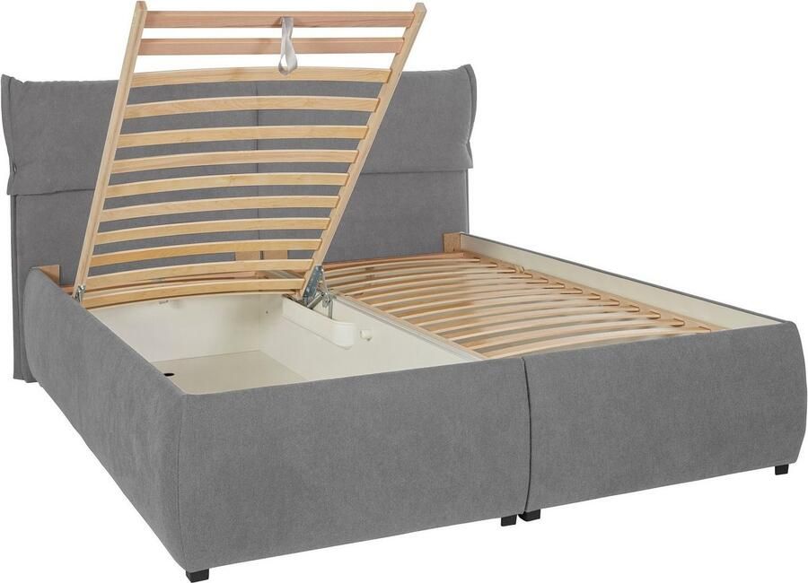 Andas Gestoffeerd bed Jenson als bedframe of met 3 matrassoorten en hardheden - Foto 3