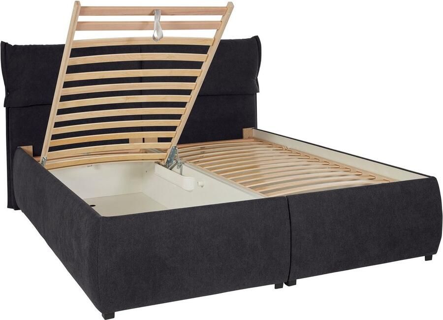 Andas Gestoffeerd bed Jenson als bedframe of met 3 matrassoorten en hardheden - Foto 3