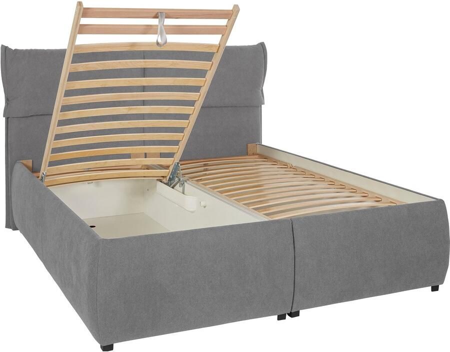 Andas Gestoffeerd bed Jenson als bedframe of met 3 matrassoorten en hardheden - Foto 3