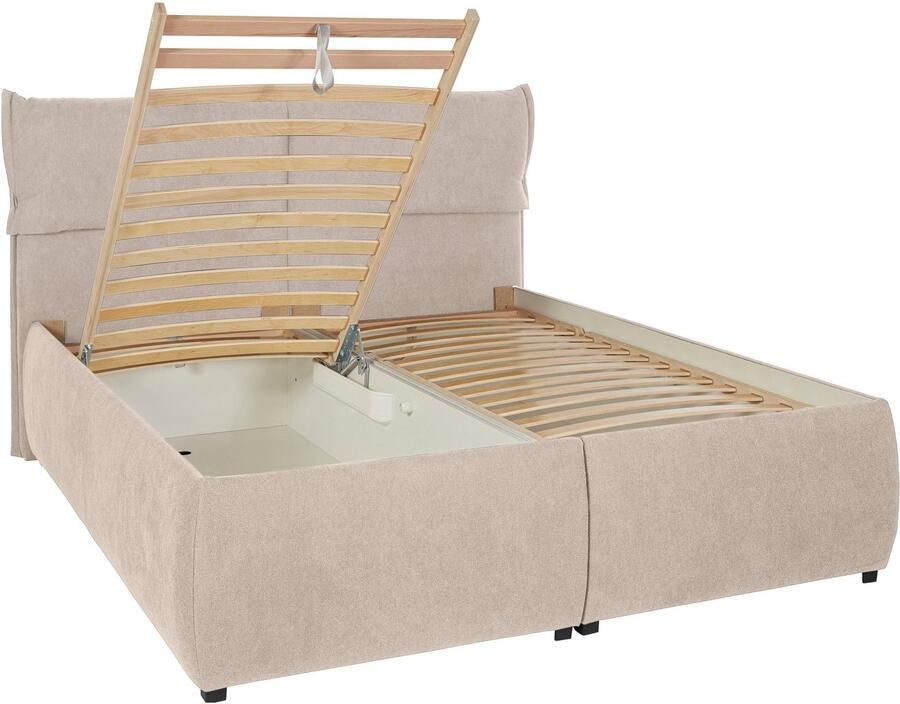 Andas Gestoffeerd bed Jenson als bedframe of met 3 matrassoorten en hardheden - Foto 2