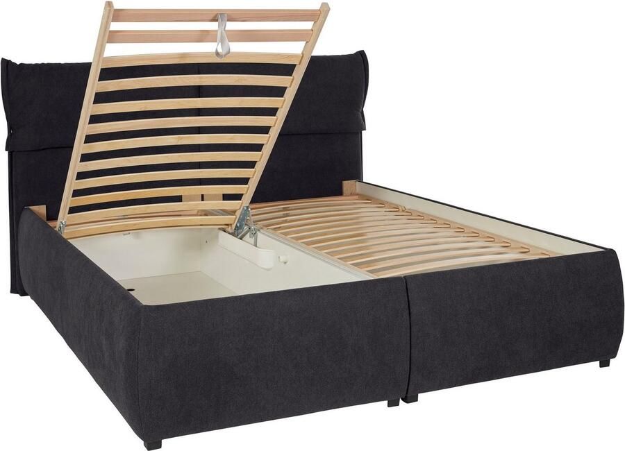 Andas Gestoffeerd bed Jenson als bedframe of met 3 matrassoorten en hardheden - Foto 3