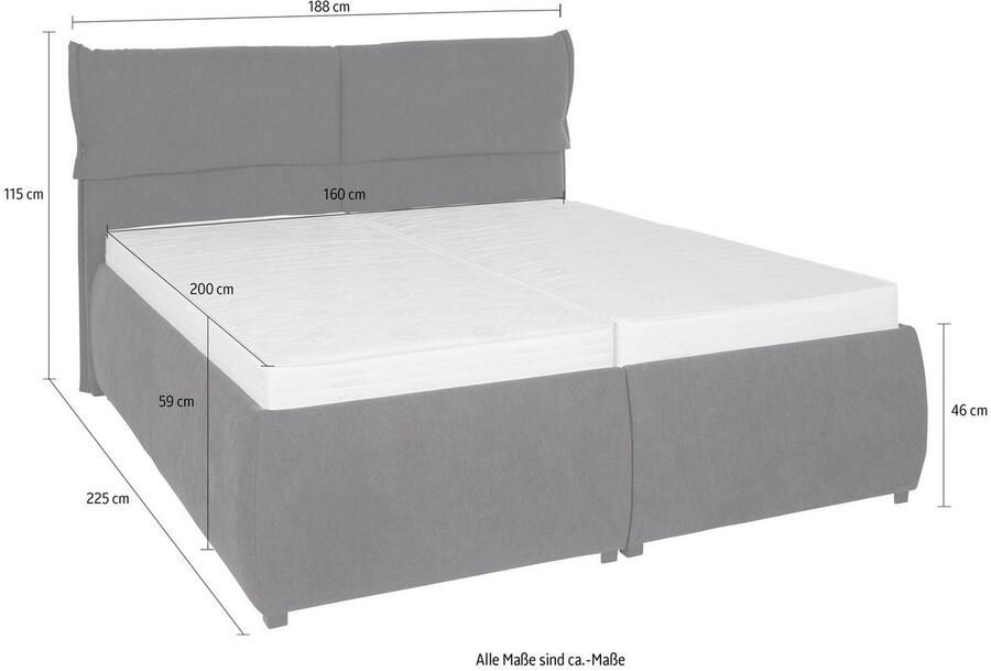 Andas Gestoffeerd bed Jenson als bedframe of met 3 matrassoorten en hardheden - Foto 6