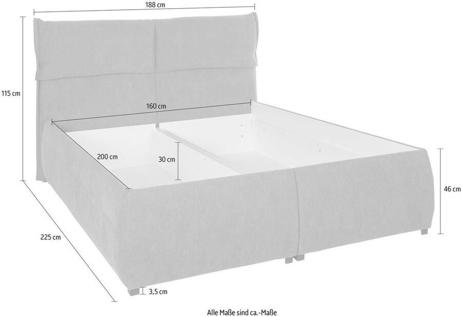 Andas Gestoffeerd bed Jenson als bedframe of met 3 matrassoorten en hardheden - Foto 6