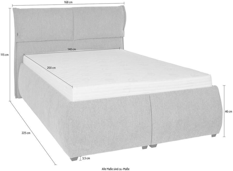 Andas Gestoffeerd bed Jenson als bedframe of met 3 matrassoorten en hardheden - Foto 7