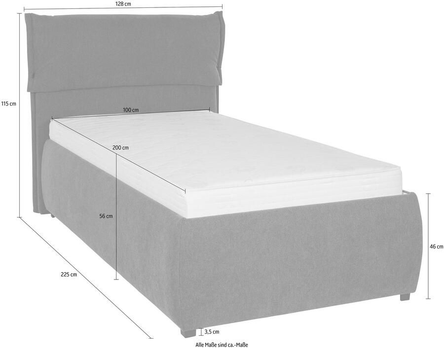 Andas Gestoffeerd bed Jenson als bedframe of met 3 matrassoorten en hardheden - Foto 5