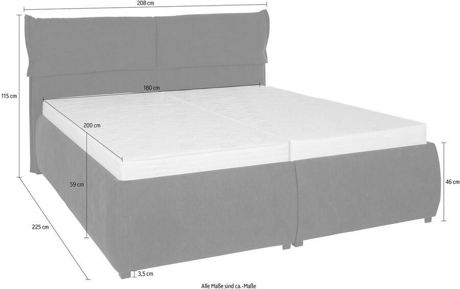 Andas Gestoffeerd bed Jenson als bedframe of met 3 matrassoorten en hardheden - Foto 10