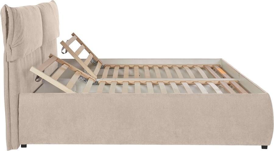 Andas Gestoffeerd bed Jenson als bedframe of met 3 matrassoorten en hardheden - Foto 10