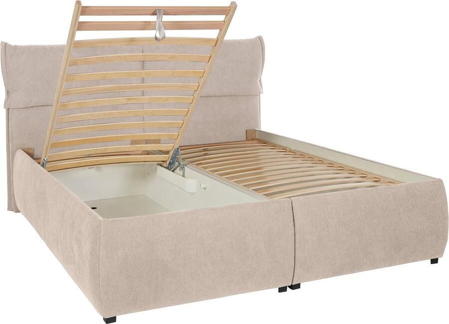 Andas Gestoffeerd bed Jenson als bedframe of met 3 matrassoorten en hardheden - Foto 3