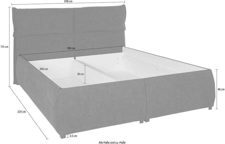 Andas Gestoffeerd bed Jenson als bedframe of met 3 matrassoorten en hardheden - Foto 10