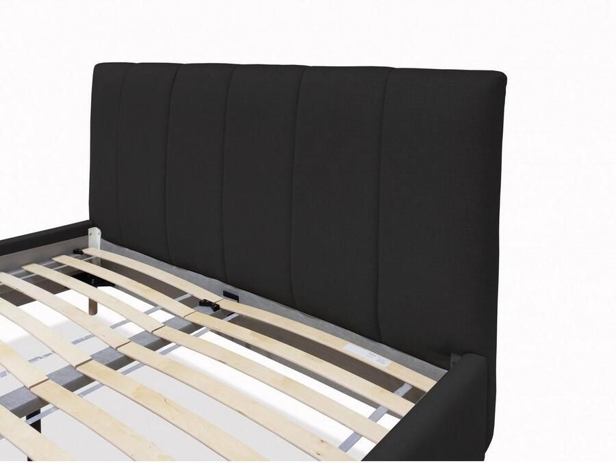 Andas Gestoffeerd bed Muhos met een bekleed hoofdbord incl. lattenbodem