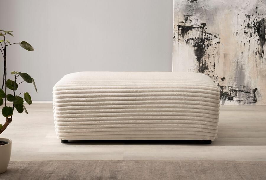 Andas Hocker BAKELS gestoffeerde poef in cord of bouclé stof voor de serie bakels kruk verstelbaar tot slaapbank (krokodilverbinder) - Foto 4