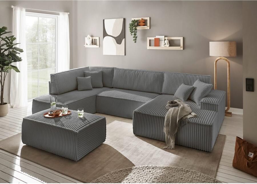 Andas Zithoek FINNLEY U-model XXL 329 cm bedbank slaapfunctie m. bedkist - Foto 5