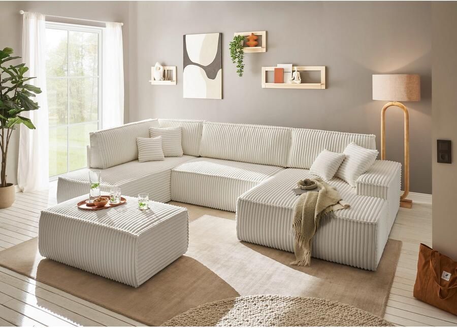 Andas Zithoek FINNLEY U-model XXL 329 cm bedbank slaapfunctie m. bedkist - Foto 5