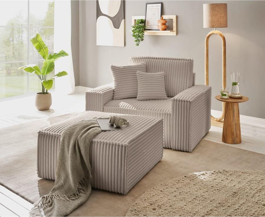 Andas Hocker Finnley vierkant past bij loveseat finnley