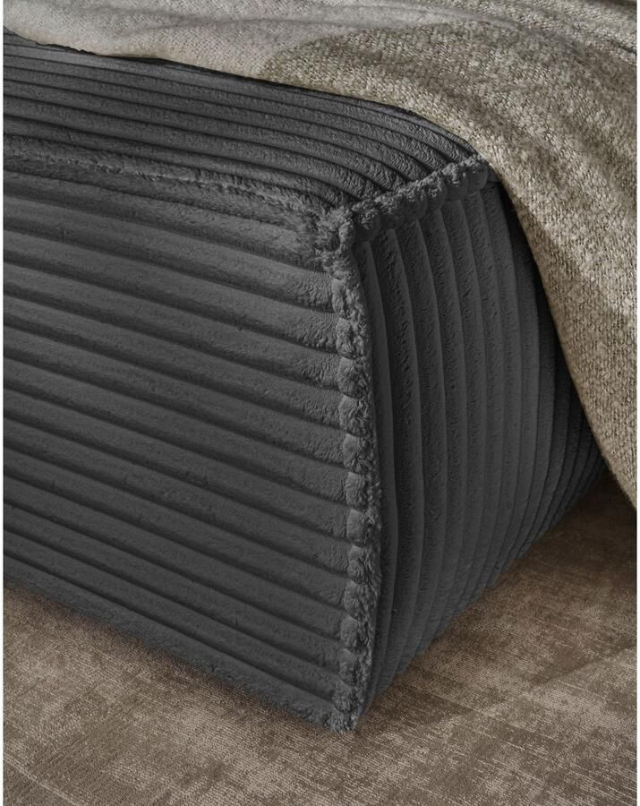 Andas Hoekbank Finnley slaapbank 267 cm in Bouclé fijne structuur en cord L-vorm