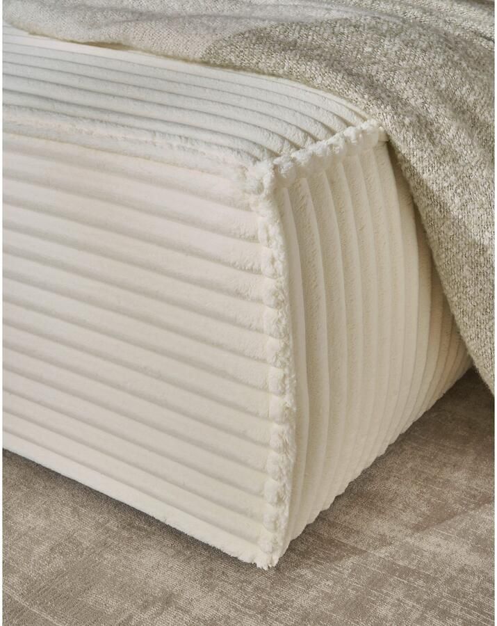 Andas Hoekbank Finnley slaapbank 267 cm in Bouclé fijne structuur en cord L-vorm