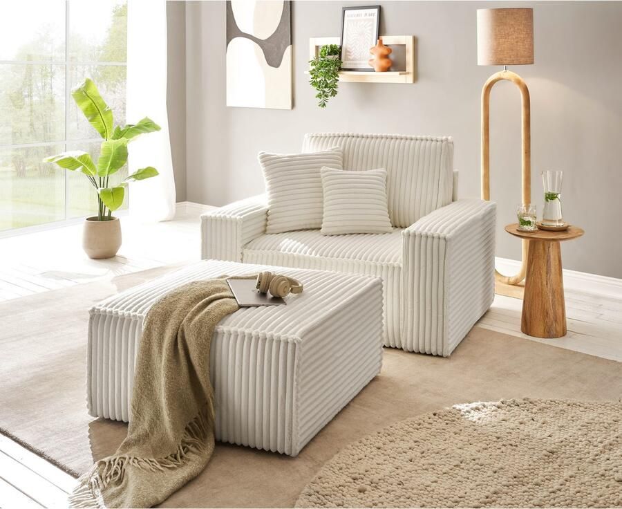 Andas Hocker Finnley vierkant past bij loveseat finnley