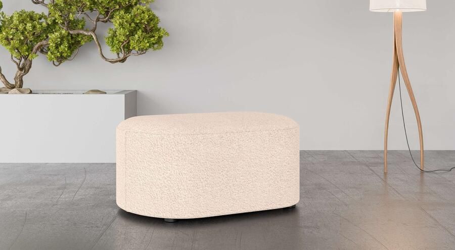 Andas Hocker Poef Tvinne met golvende vering passend bij de hoekbank ook in bouclé b d h: 90 50 44 cm - Foto 2