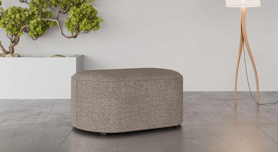 Andas Hocker Poef Tvinne met golvende vering passend bij de hoekbank ook in bouclé b d h: 90 50 44 cm - Foto 2