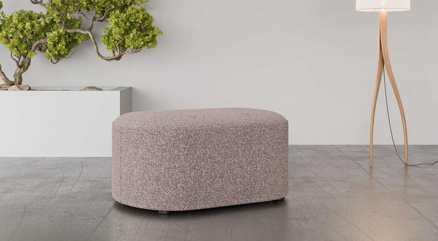 Andas Hocker Poef Tvinne met golvende vering passend bij de hoekbank ook in bouclé b d h: 90 50 44 cm - Foto 2