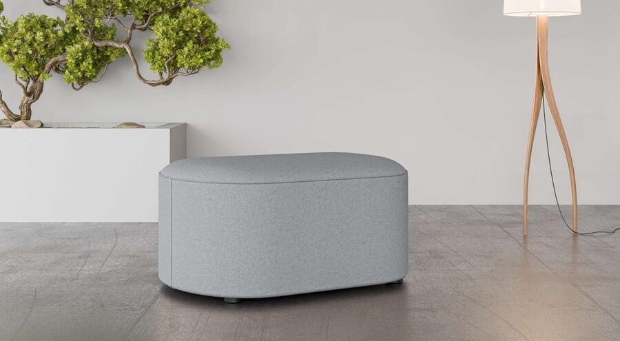 Andas Hocker Poef Tvinne met golvende vering passend bij de hoekbank ook in bouclé b d h: 90 50 44 cm - Foto 2