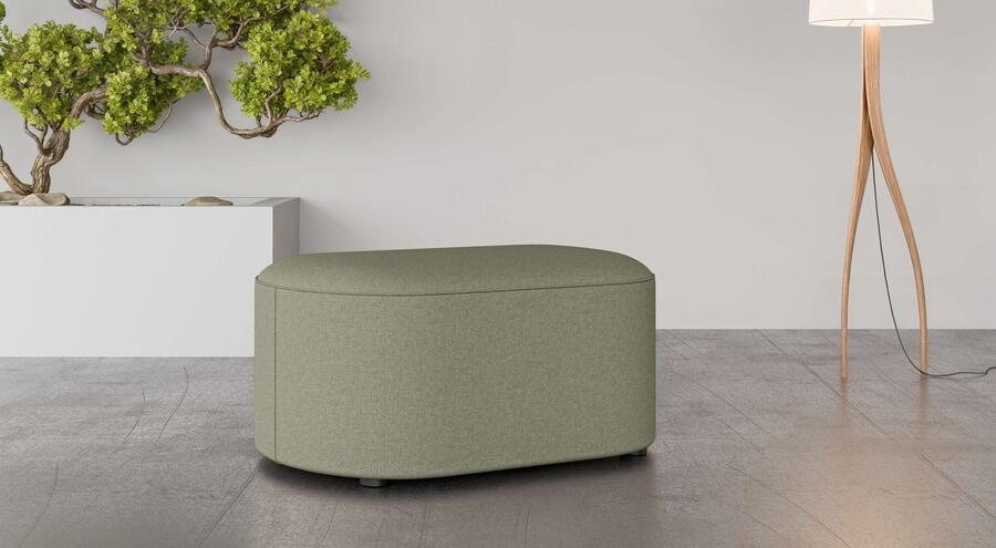 Andas Hocker Poef Tvinne met golvende vering passend bij de hoekbank ook in bouclé b d h: 90 50 44 cm - Foto 2