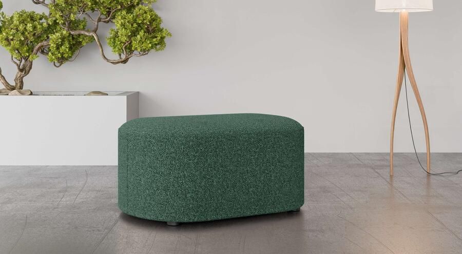 Andas Hocker Poef Tvinne met golvende vering passend bij de hoekbank ook in bouclé b d h: 90 50 44 cm - Foto 2