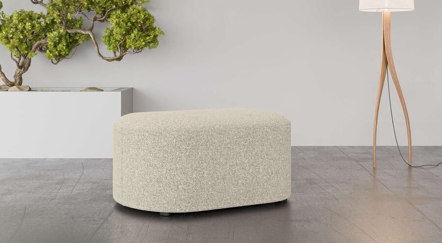 Andas Hocker Poef Tvinne met golvende vering passend bij de hoekbank ook in bouclé b d h: 90 50 44 cm - Foto 2