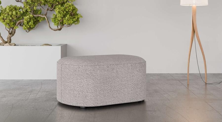 Andas Hocker Poef Tvinne met golvende vering passend bij de hoekbank ook in bouclé b d h: 90 50 44 cm - Foto 2