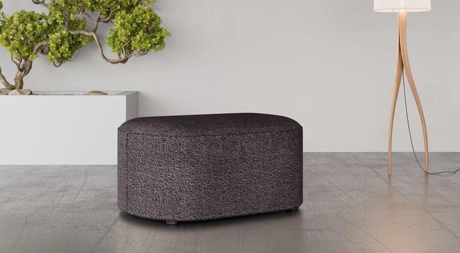 Andas Hocker Poef Tvinne met golvende vering passend bij de hoekbank ook in bouclé b d h: 90 50 44 cm - Foto 2