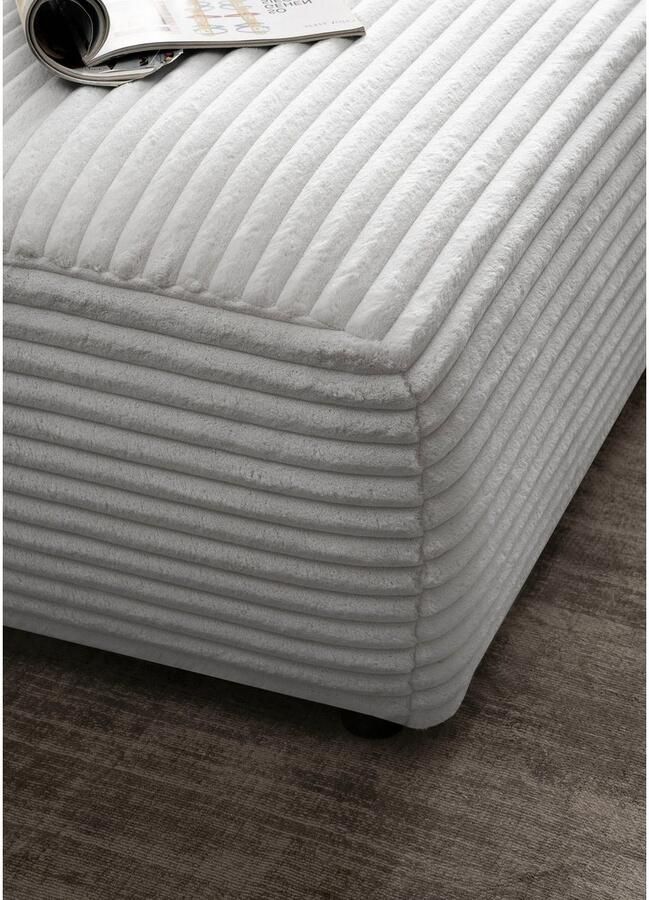 Andas Hoekbank BAKELS L-vorm in cord of bouclé stof moderne bank naar keuze chaise longue rechts links comfortabel zitcomfort - Foto 2