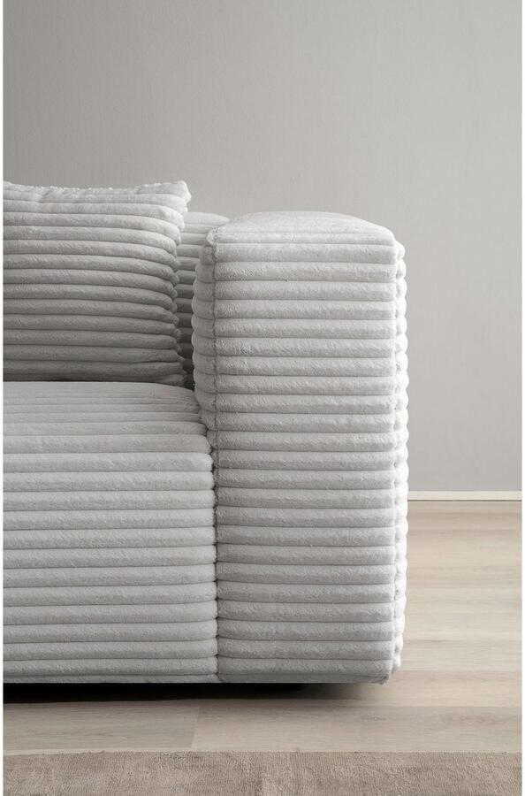 Andas Hoekbank BAKELS L-vorm in cord of bouclé stof moderne bank naar keuze chaise longue rechts links comfortabel zitcomfort - Foto 5