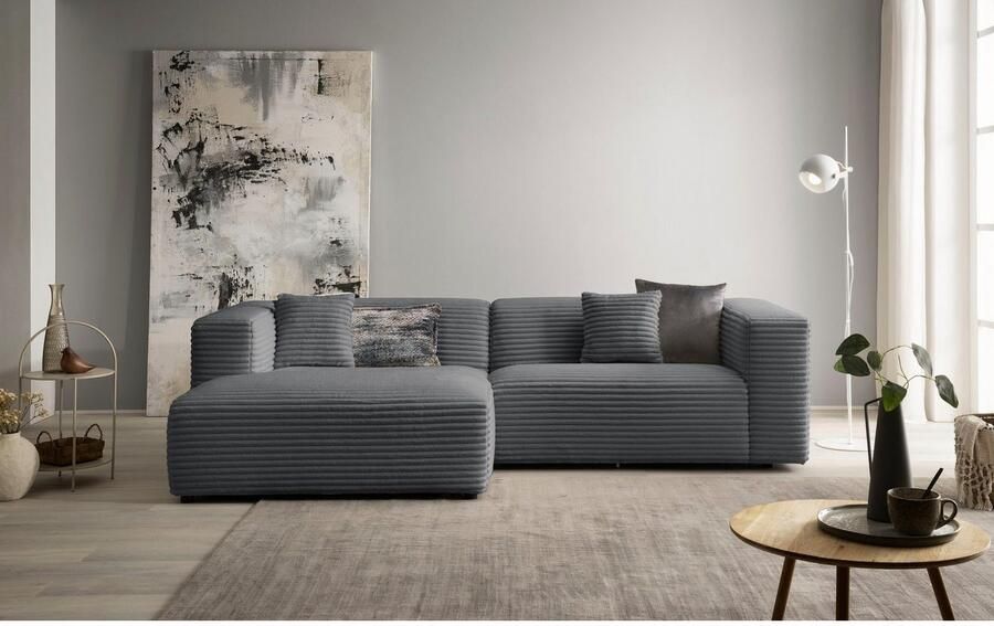 Home affaire Hoekbank BAKELS L-vorm in cord of bouclé stof moderne bank naar keuze chaise longue rechts links comfortabel zitcomfort - Foto 7
