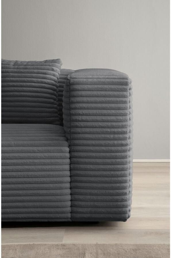 Andas Hoekbank BAKELS L-vorm in cord of bouclé stof moderne bank naar keuze chaise longue rechts links comfortabel zitcomfort - Foto 5