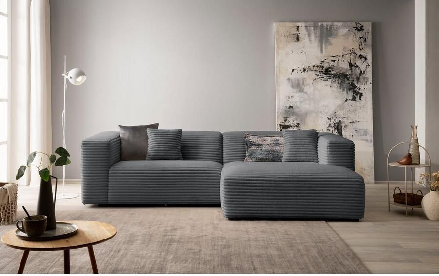 Home affaire Hoekbank BAKELS L-vorm in cord of bouclé stof moderne bank naar keuze chaise longue rechts links comfortabel zitcomfort - Foto 6