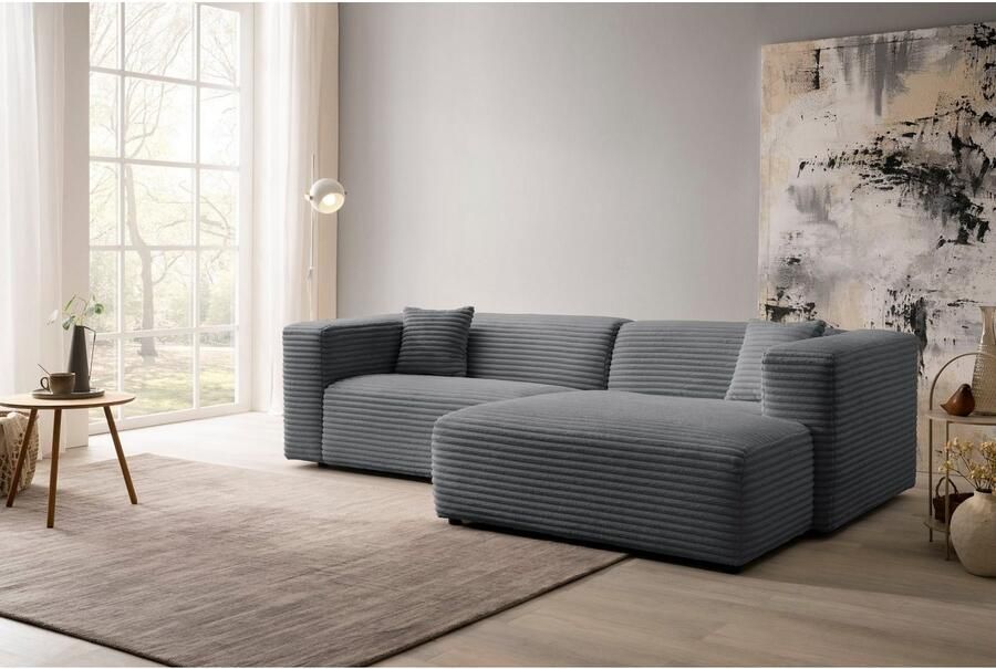 Home affaire Hoekbank BAKELS L-vorm in cord of bouclé stof moderne bank naar keuze chaise longue rechts links comfortabel zitcomfort - Foto 3